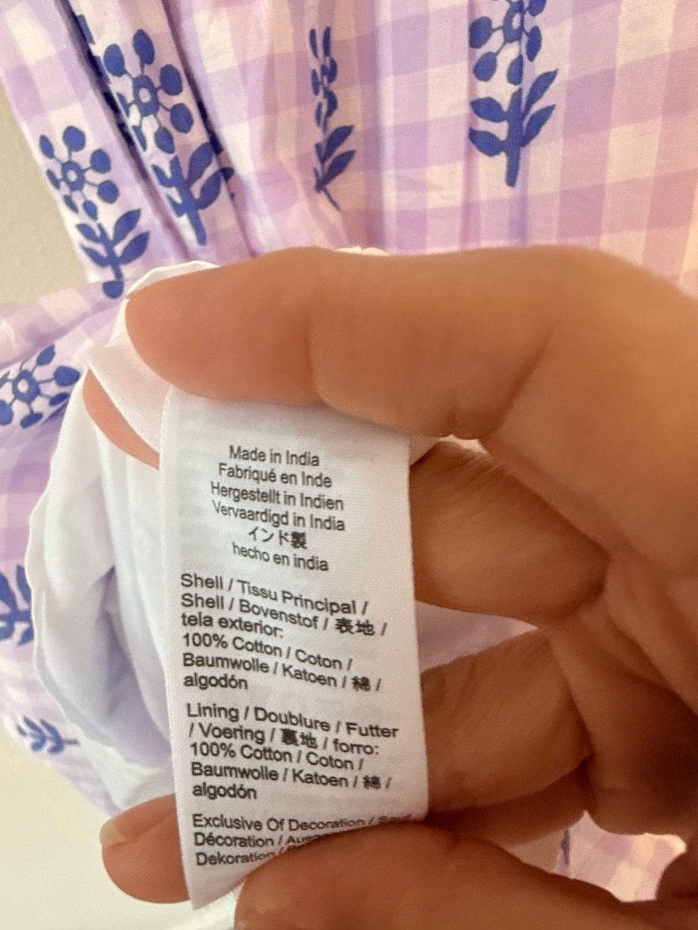 J. Crew Lavender Gingham Floral Smocked Midi Dress - Picture 8 of 8